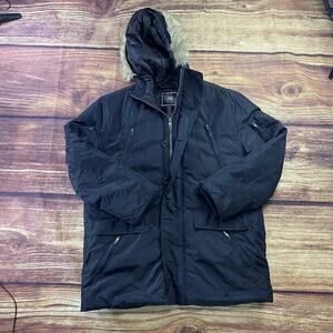 Vintage Y2k LL Cool J Black Heavy Puffer Jacket Coat Mens Sz Large